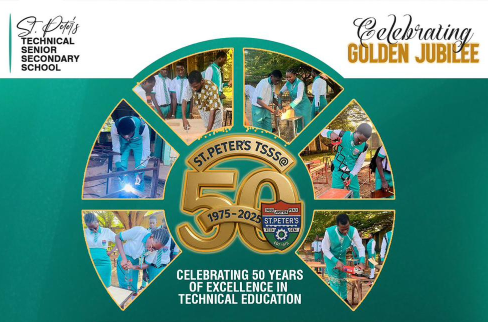 St. Peter's golden jubilee artwork celebrating fifty years from 1975 to 2025